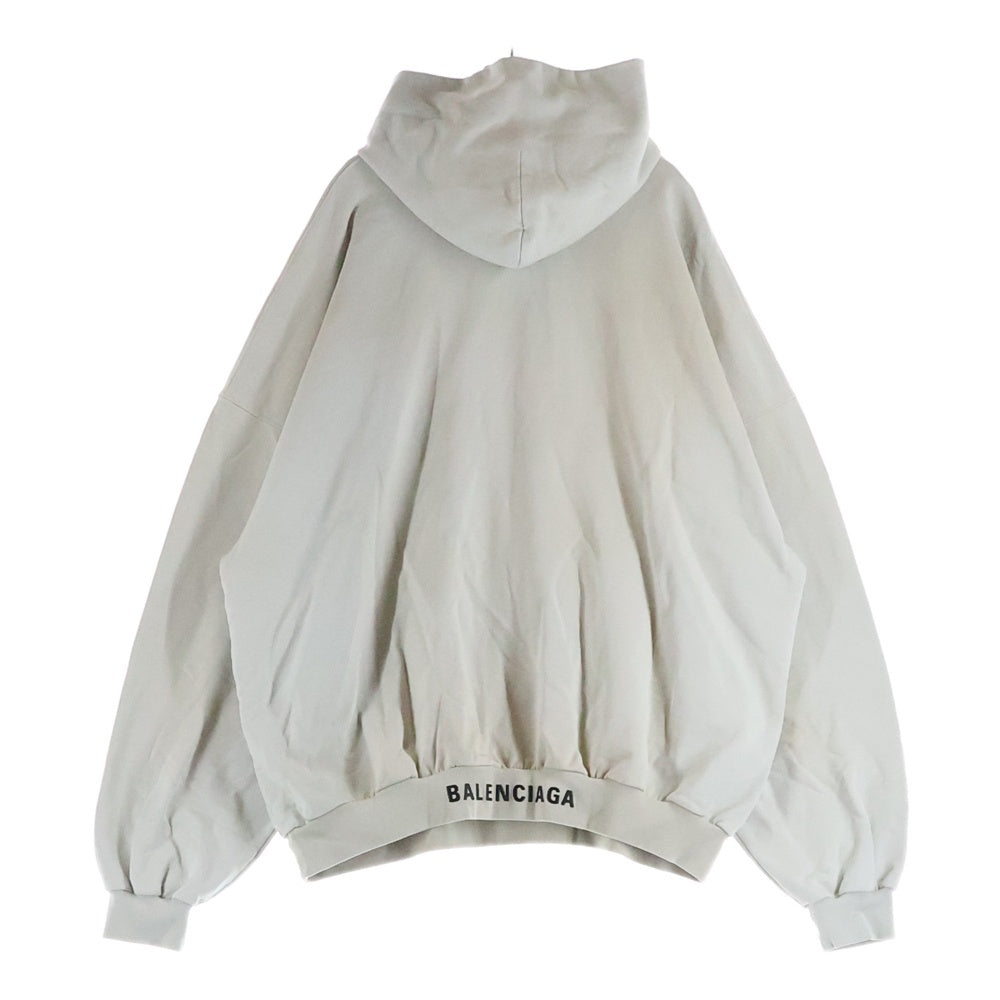 BALENCIAGA(バレンシアガ) バックロゴエンブロイダリー プルオーバースウェットフーディ ダストパーカー ベージュ 739024 TOVF3
