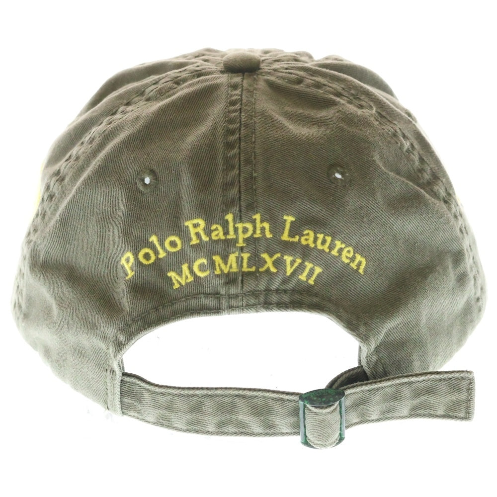POLO RALPH LAUREN(ポロラルフローレン) エンブロイダリーロゴデザイン アジャスター付き 6パネル ベースボールキャップ 帽子 カーキ 0200011803