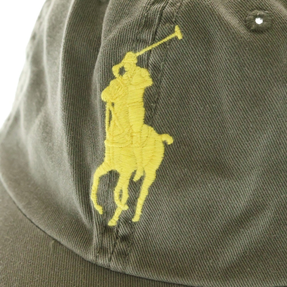 POLO RALPH LAUREN(ポロラルフローレン) エンブロイダリーロゴデザイン アジャスター付き 6パネル ベースボールキャップ 帽子 カーキ 0200011803