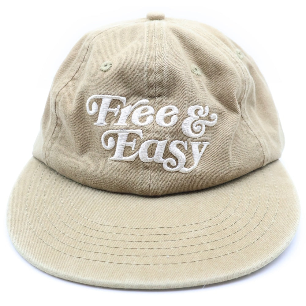 free&easy(フリーアンドイージー) Free&Easy フリーアンドイージー エンブロイダリーロゴデザイン ベースボールキャップ 帽子 カーキ