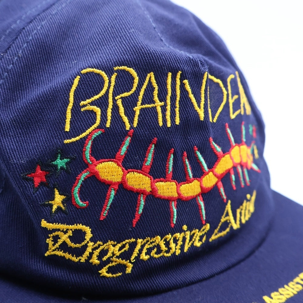 BRAIN-DEAD(ブレインデッド) エンブロイダリーロゴデザイン 6パネル ベースボールキャップ 帽子 ネイビー