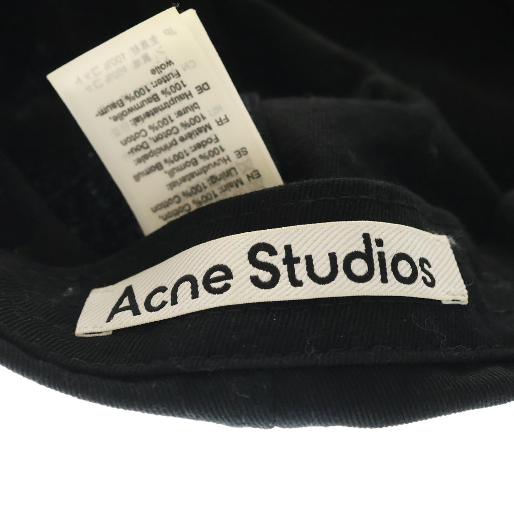 Acne Studios(アクネ ストゥディオズ) COTTON BASEBALL CAP コットン 6パネル ベースボールキャップ 帽子 ブラック FN-UX-HATS000148