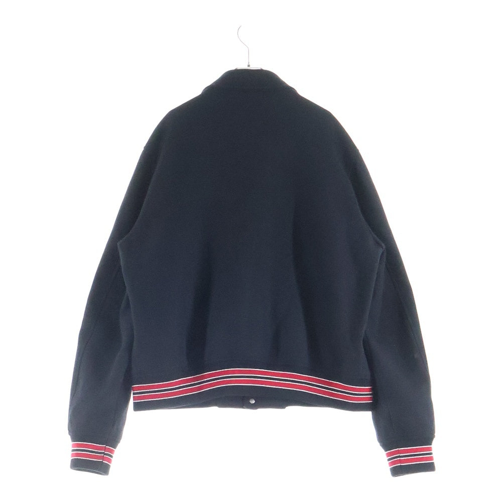 AMIRI(アミリ) BONES WOOL BOMBER JACKET ボーンズウールボンバー ロゴエンブロイダリー ジャケット ブラック/レッド AMOUVY1009
