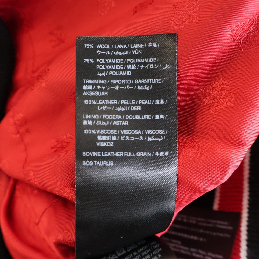 AMIRI(アミリ) BONES WOOL BOMBER JACKET ボーンズウールボンバー ロゴエンブロイダリー ジャケット ブラック/レッド AMOUVY1009