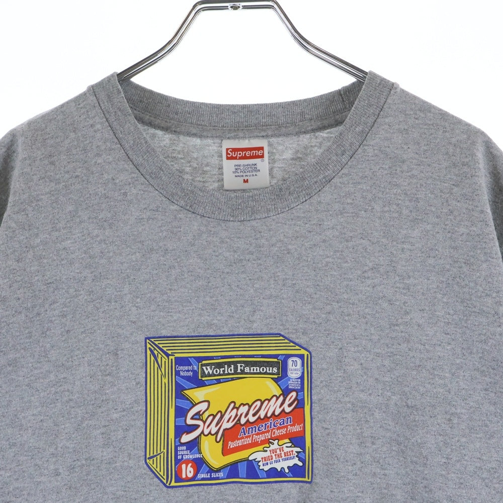 SUPREME(シュプリーム) 19AW Cheese Tee チーズ フロントプリントTシャツ 半袖クルーネックカットソー グレー