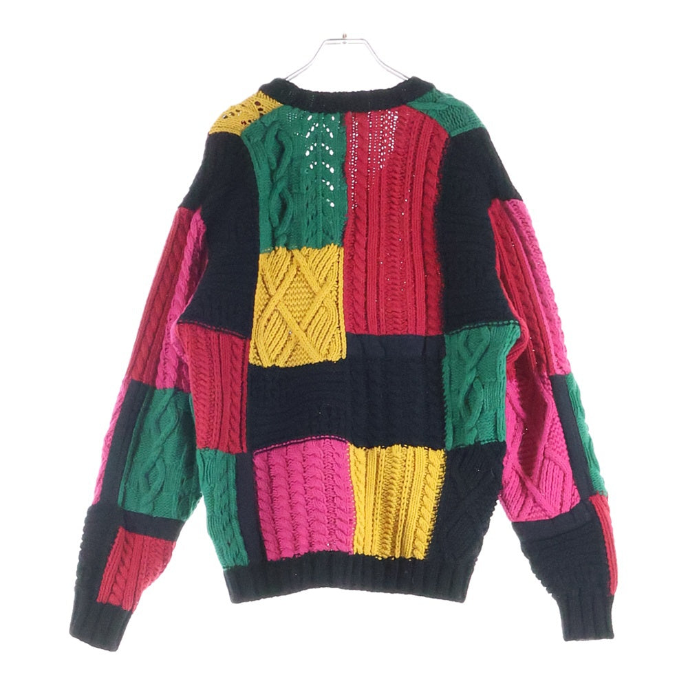 SUPREME(シュプリーム) 23AW Patchwork Cable Knit Cardigan アクリルウール混 パッチワークデザインニットカーディガン マルチ
