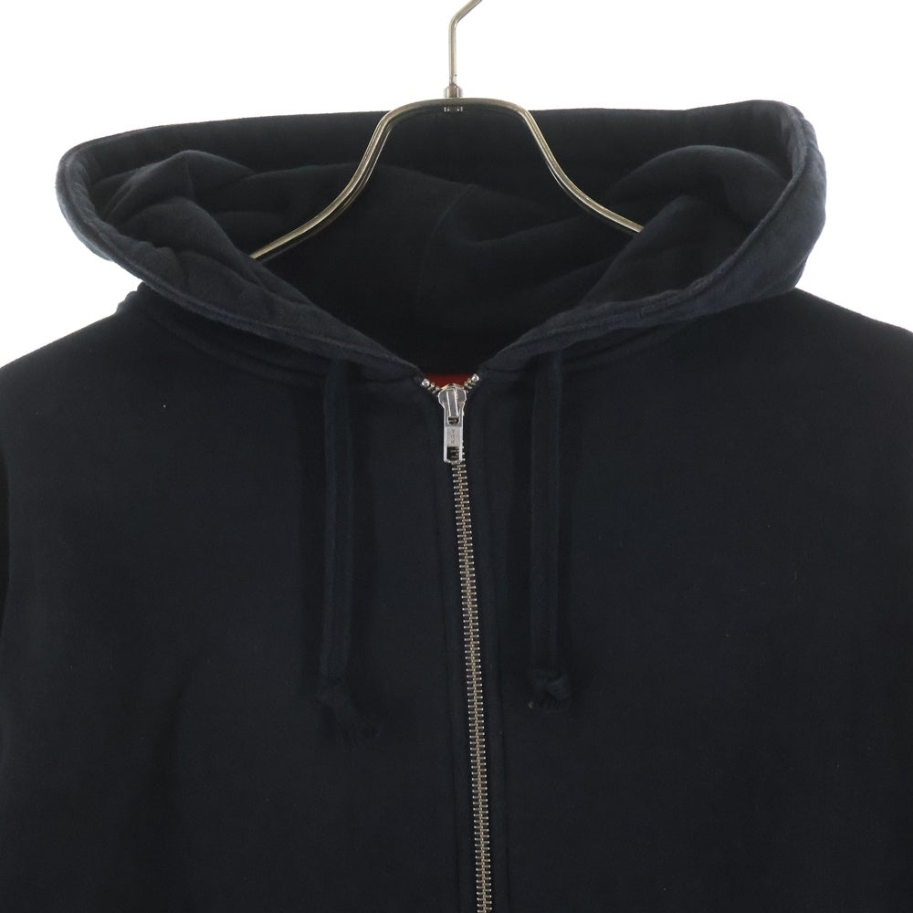 SUPREME(シュプリーム) 19SS Old English Stripe Zip Up Sweatshirt オールドイングリッシュ バックロゴ刺繍 ジップアップスウェットパーカー フーディー ブラック