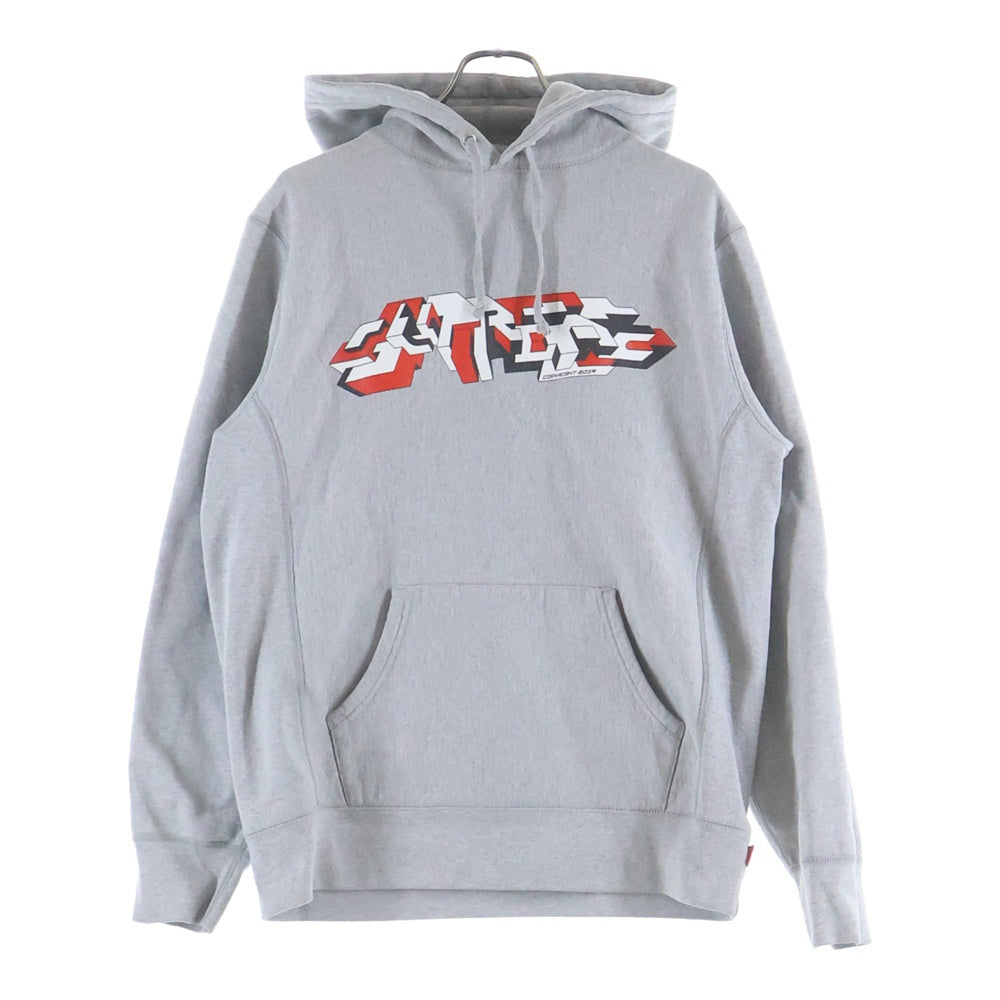 SUPREME(シュプリーム) 19AW Delta Logo Hooded Sweatshirt デルタロゴ フロントプリント プルオーバースウェットパーカー フーディー グレー
