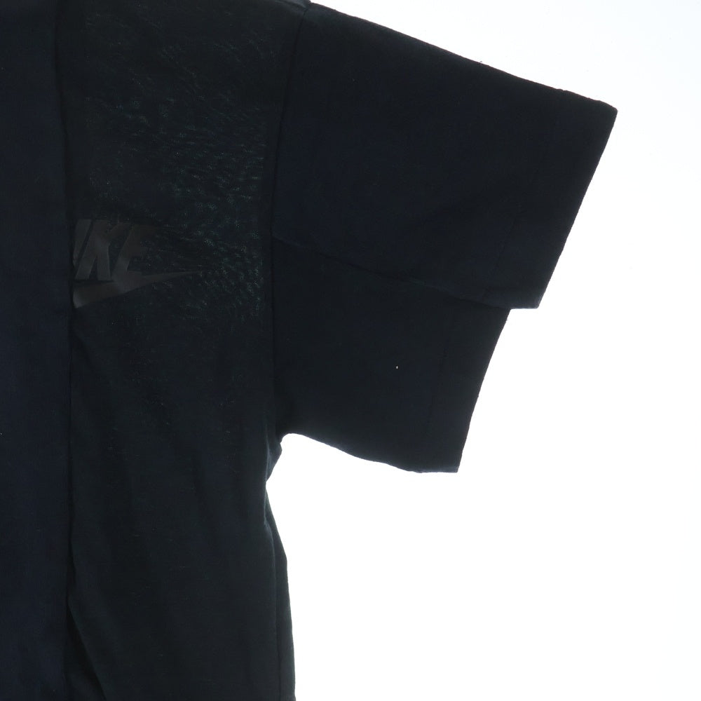 NIKE(ナイキ) ×Sacai WMNS Hybrid T-shirt サカイ ウィメンズ ハイブリット ドッキング加工 フロントロゴプリントTシャツ 半袖クルーネックカットソー ブラック CD6310-010