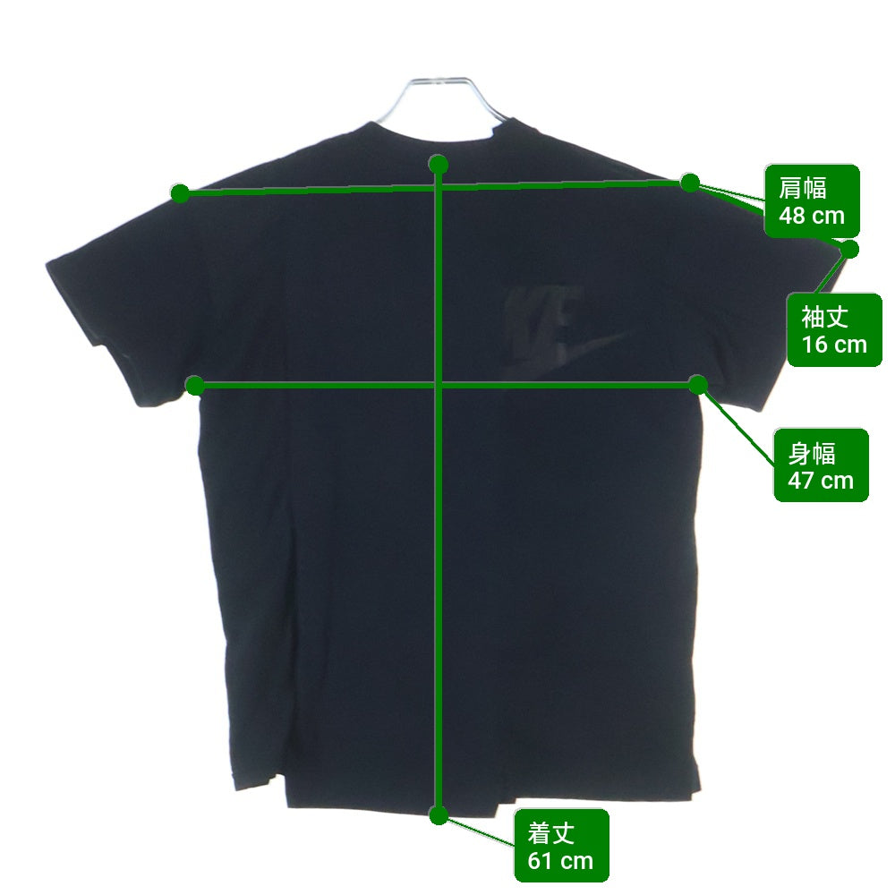 NIKE(ナイキ) ×Sacai WMNS Hybrid T-shirt サカイ ウィメンズ ハイブリット ドッキング加工 フロントロゴプリントTシャツ 半袖クルーネックカットソー ブラック CD6310-010