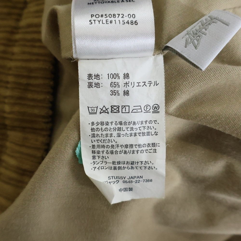 STUSSY(ステューシー) MIX CORD JACKET コーデュロイ ジップアップジャケット ブラウン 115486