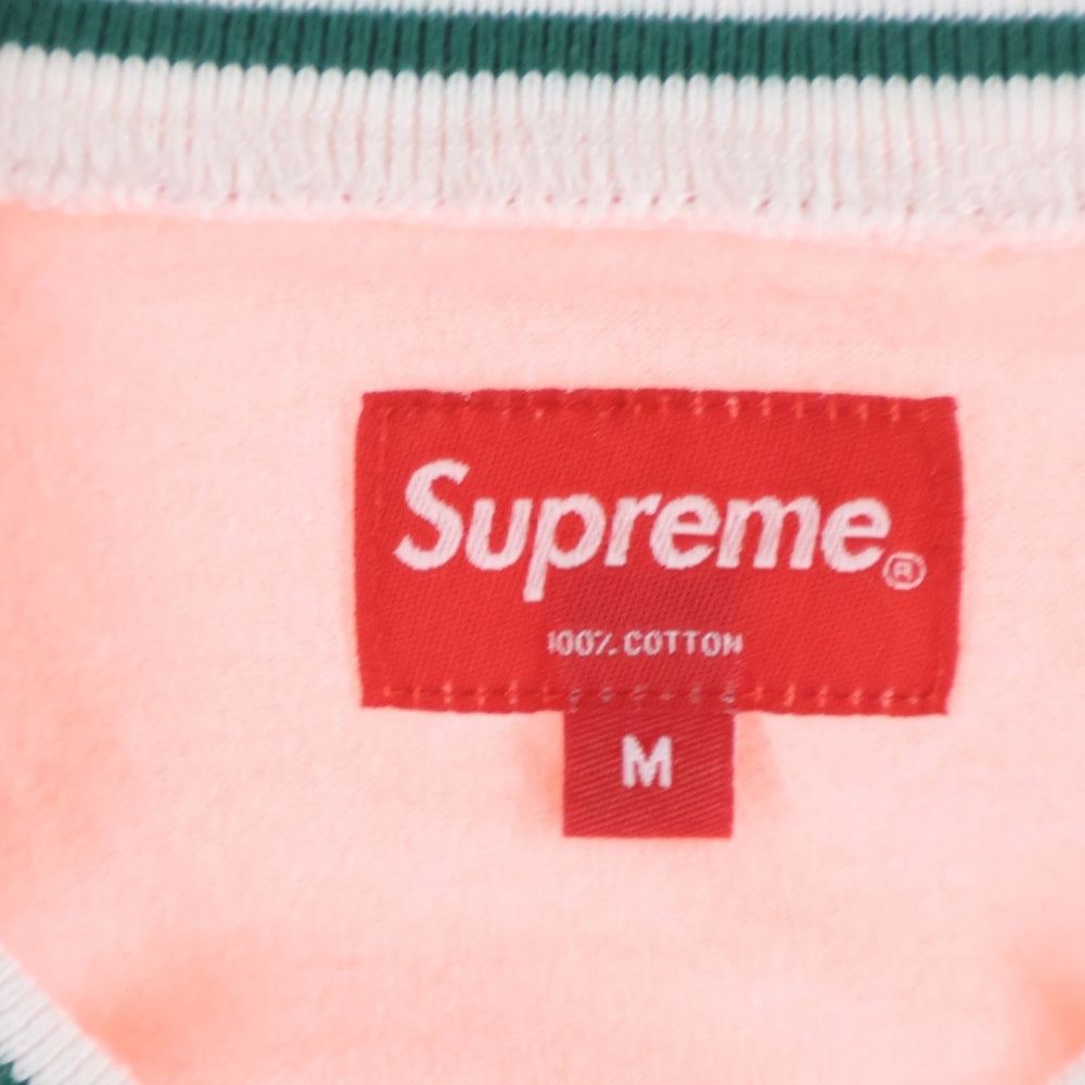 SUPREME(シュプリーム) 19AW Printed Stripe L/S Top プリンテッド ストライプ クルーネック長袖Tシャツ カットソー オレンジ/ホワイト