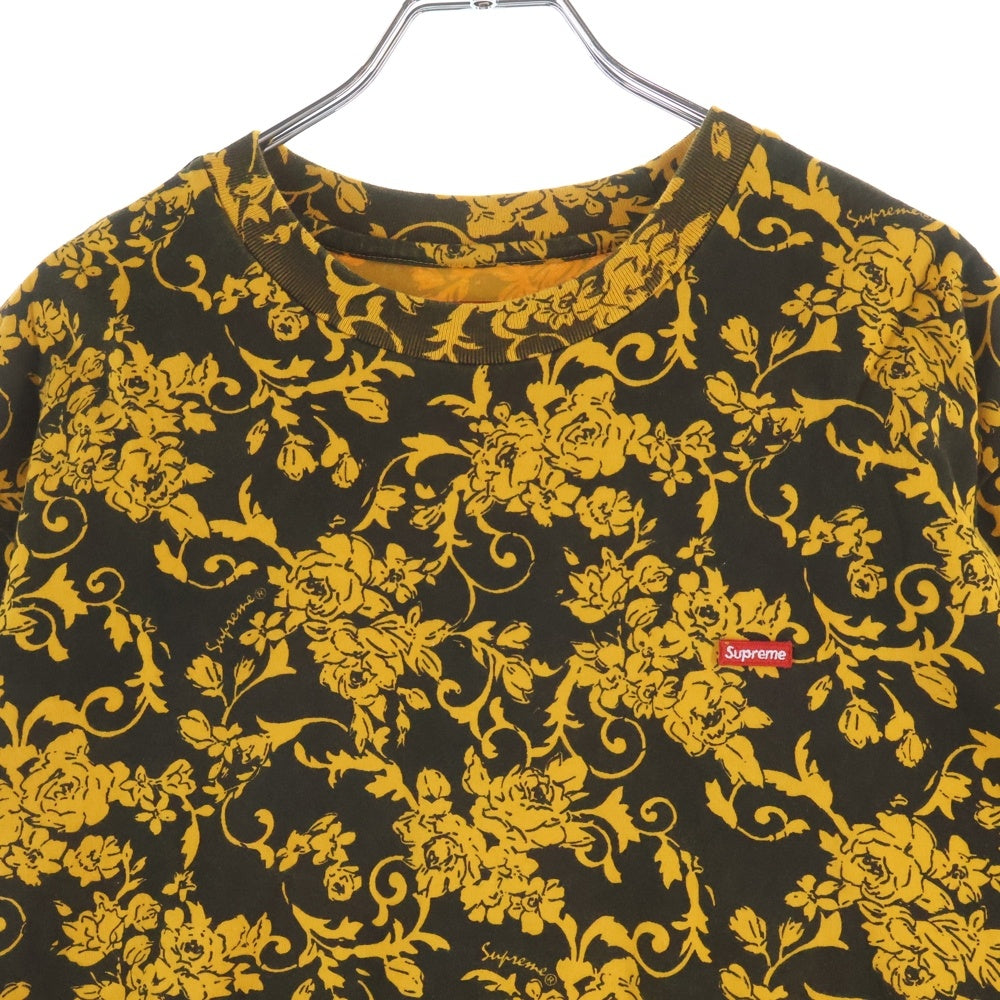 SUPREME(シュプリーム) 20SS Small Box Tee Floral スモール ボックスロゴ フローラル クルーネック半袖Tシャツ カットソー イエロー/ブラック