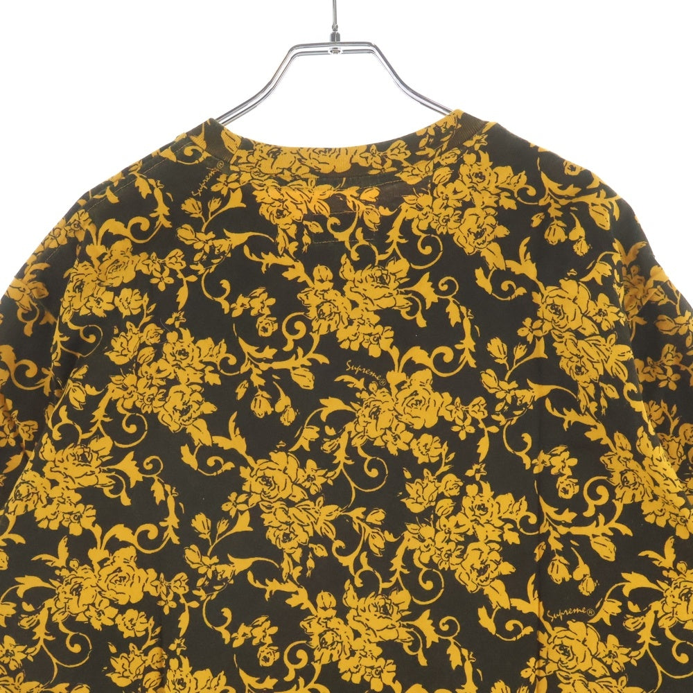 SUPREME(シュプリーム) 20SS Small Box Tee Floral スモール ボックスロゴ フローラル クルーネック半袖Tシャツ カットソー イエロー/ブラック