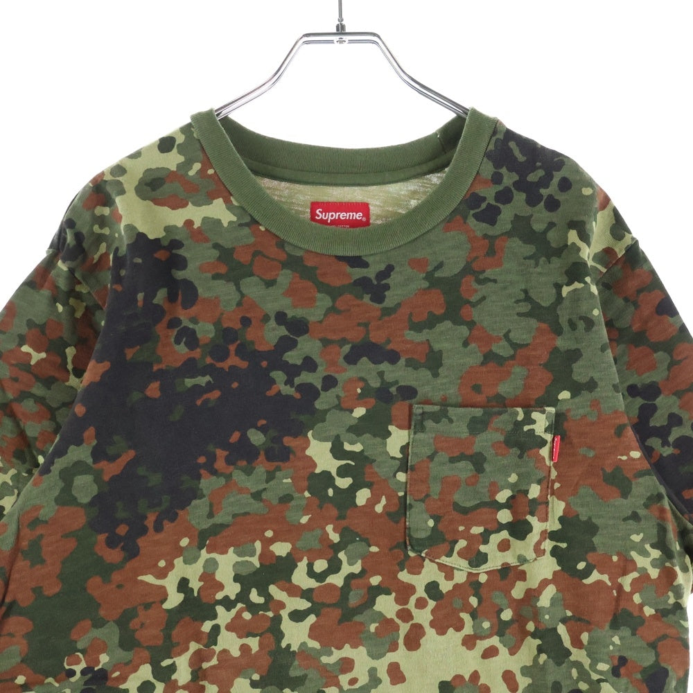 SUPREME(シュプリーム) 19SS German Camo pocket Tee ジャーマン カモ クルーネック半袖ポケットTシャツ カットソー カーキ