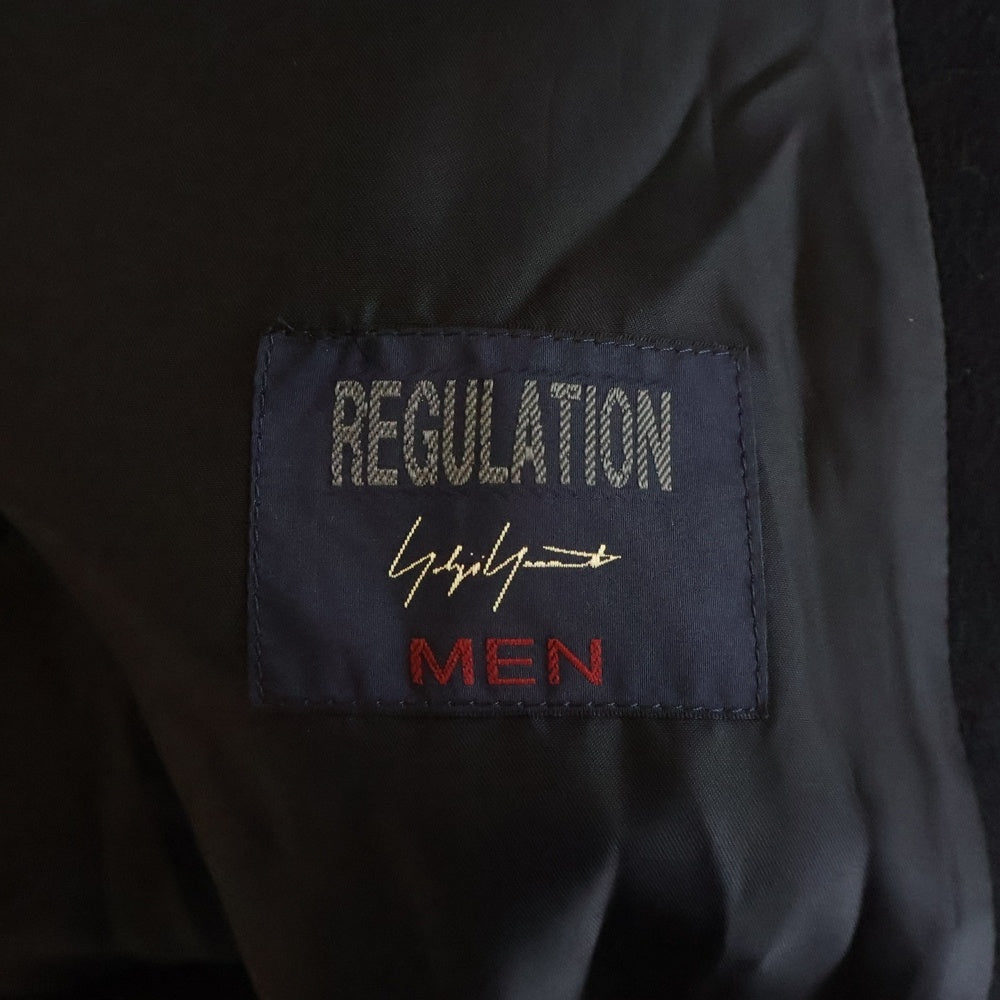 YOHJI YAMAMOTO REGULATION(ヨウジヤマモト レギュレーション) 18AW カシミヤ混 ベルト付き フーデッドウールコート ジャケット ブラック HV-C01-140