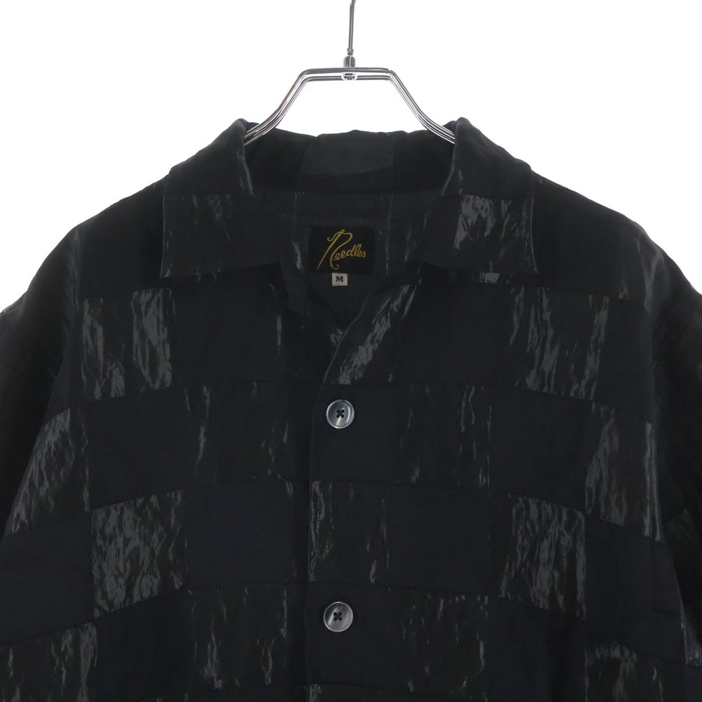 Needles(ニードルス) 18SS CABANA SHIRT カバナ ボックスチェック 半袖シャツ ブラック OT096