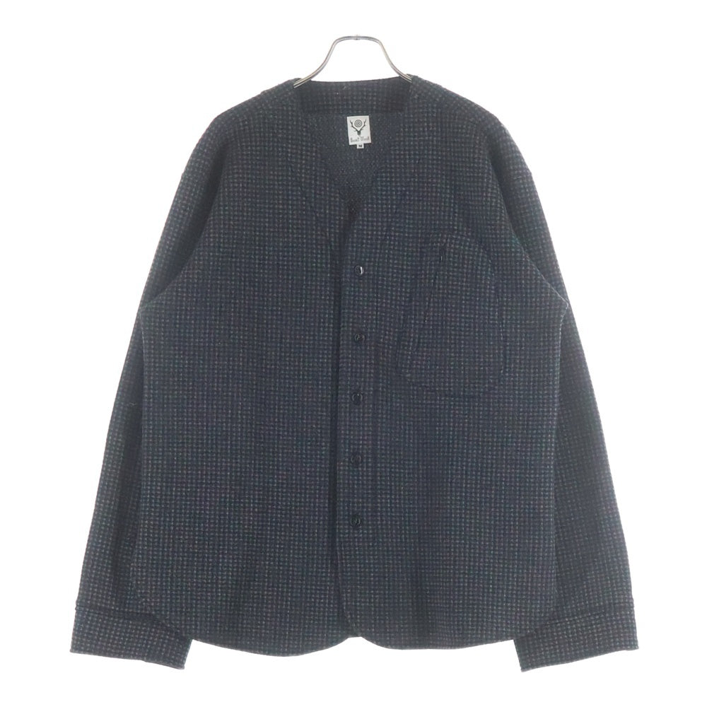 SOUTH2 WEST8(サウス2ウエスト8) SCOUTING SHIRT スカウティング 千鳥格子 ニットカーディガン ブラック/グレー J0830