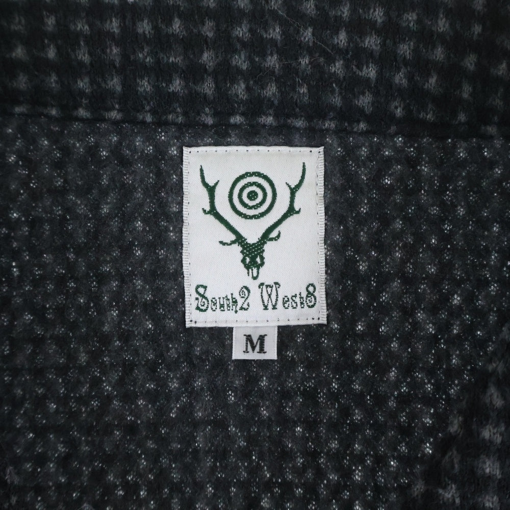 SOUTH2 WEST8(サウス2ウエスト8) SCOUTING SHIRT スカウティング 千鳥格子 ニットカーディガン ブラック/グレー J0830