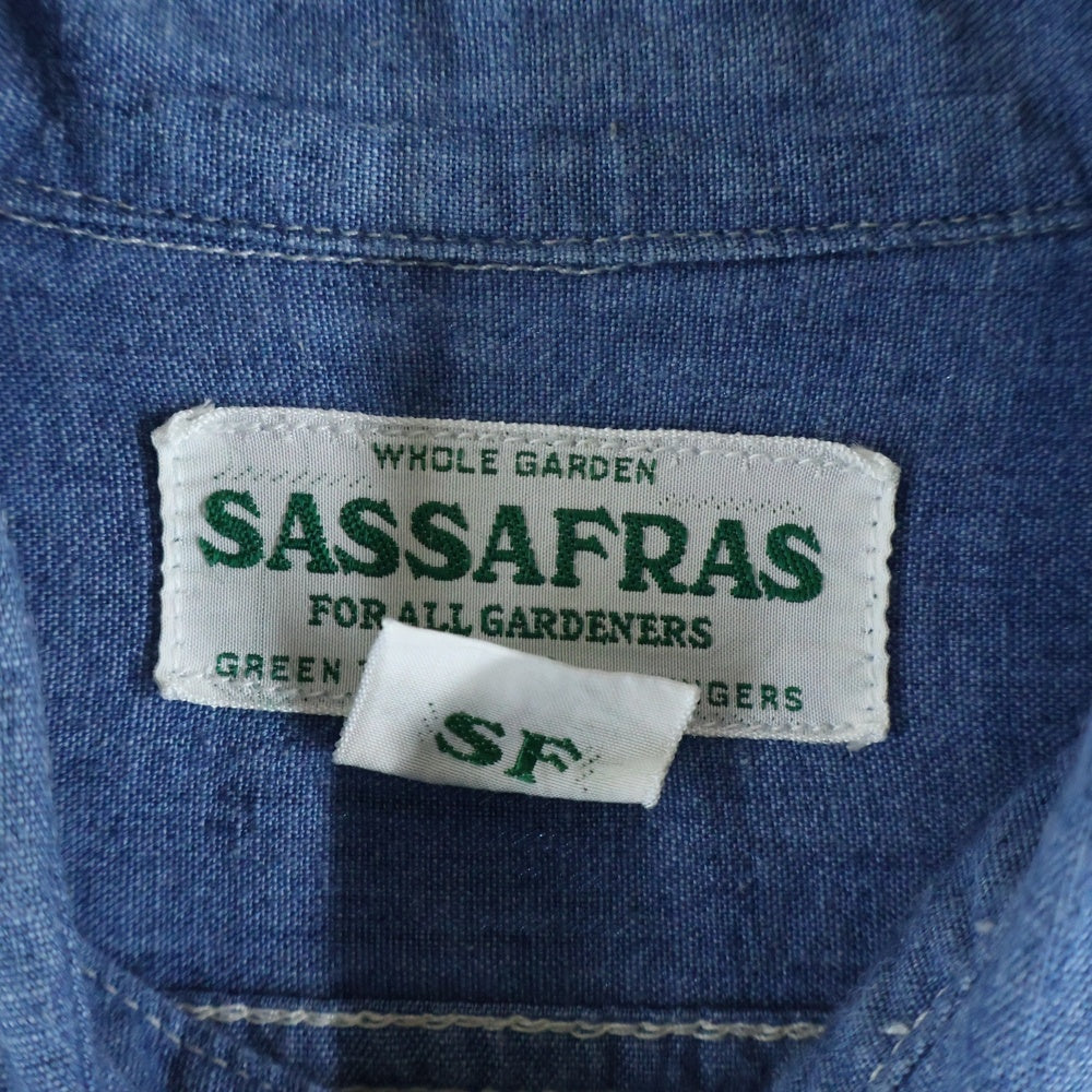 SASSAFRAS(ササフラス) レギュラーカラー ロングスリーブ デニムシャツ インディゴ