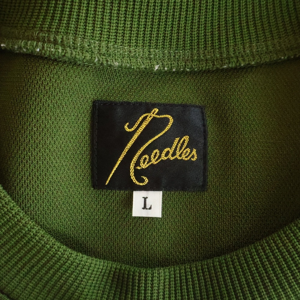 Needles(ニードルス) TRACK CREW NECK SHIRT ロゴエンブロイダリーデザイン クルーネック トラックスウェット トレーナー グリーン OT227