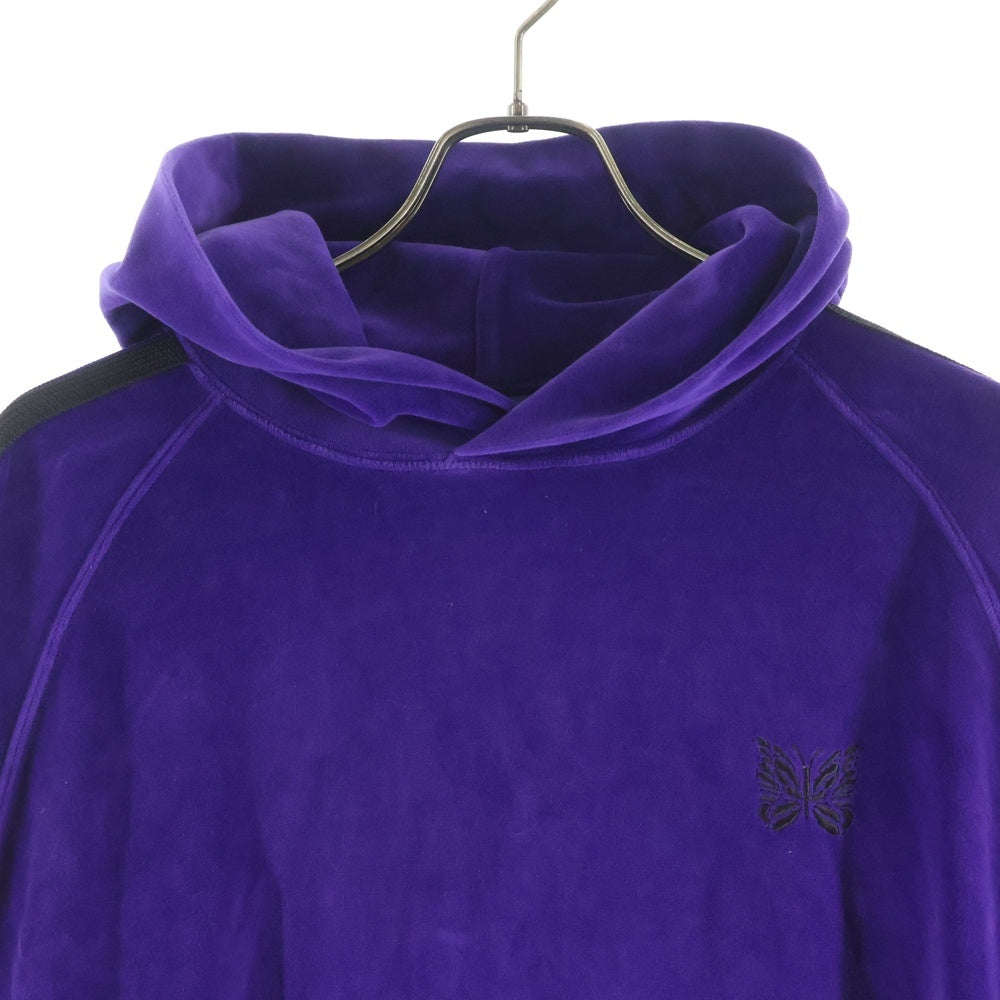 Needles(ニードルス) TRACK HOODY C/PE VELOUR ベロア エンブロイダリーデザイン フーデッド トラックスウェット パーカー パープル NS252