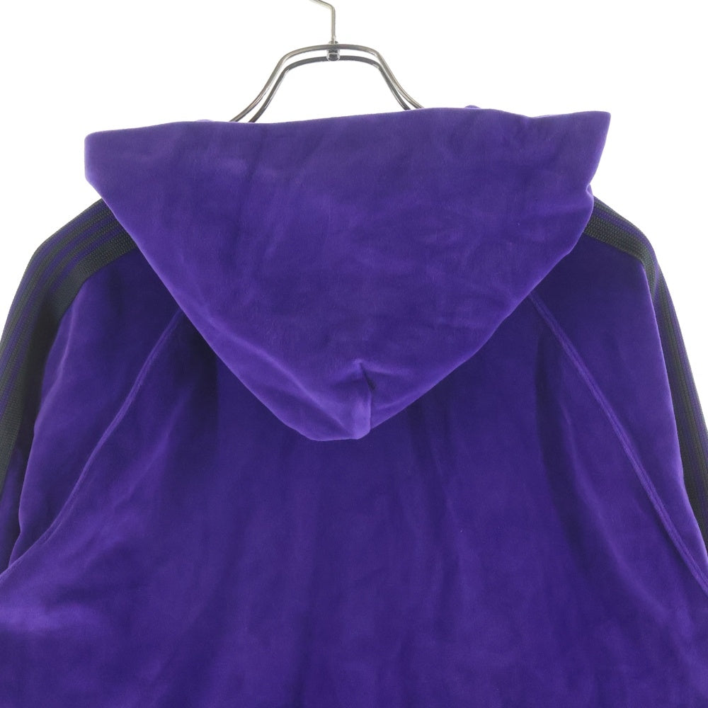 Needles(ニードルス) TRACK HOODY C/PE VELOUR ベロア エンブロイダリーデザイン フーデッド トラックスウェット パーカー パープル NS252