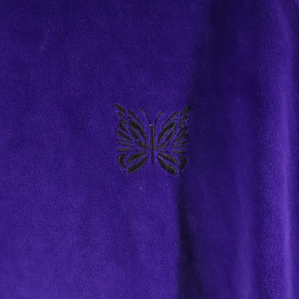 Needles(ニードルス) TRACK HOODY C/PE VELOUR ベロア エンブロイダリーデザイン フーデッド トラックスウェット パーカー パープル NS252