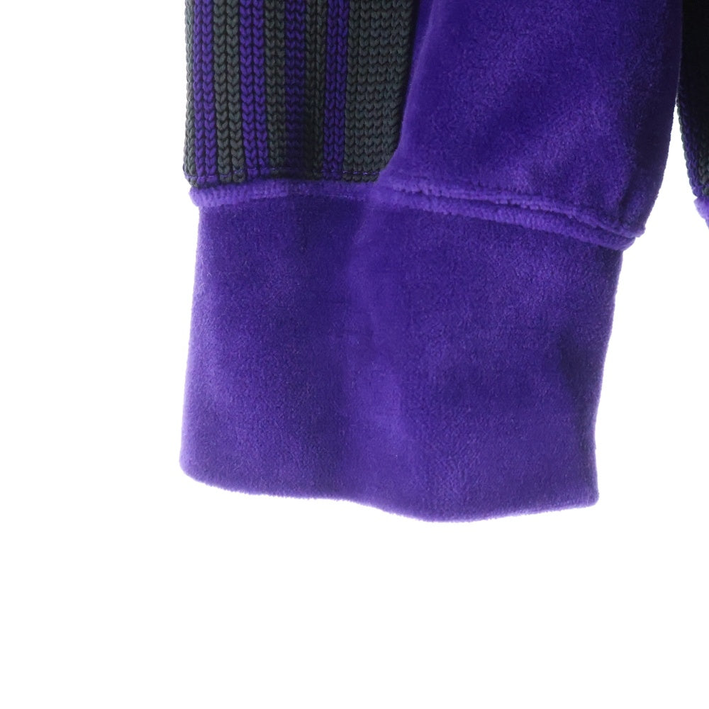 Needles(ニードルス) TRACK HOODY C/PE VELOUR ベロア エンブロイダリーデザイン フーデッド トラックスウェット パーカー パープル NS252