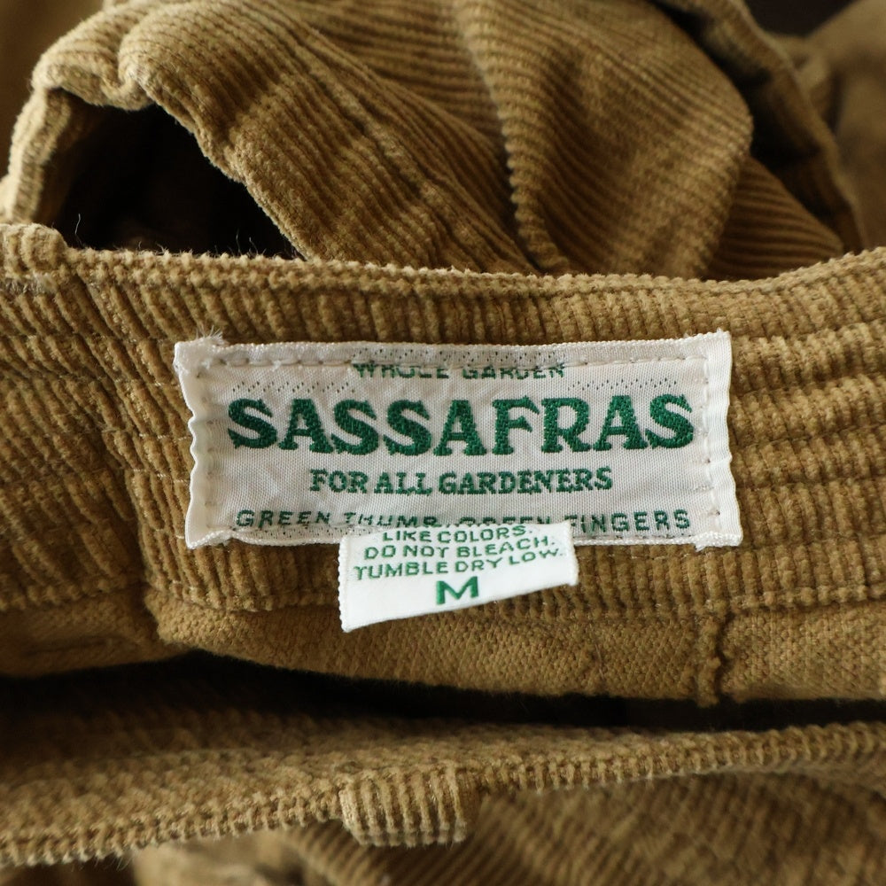 SASSAFRAS(ササフラス) ボタンフライ コーデュロイワイドパンツ ブラウン