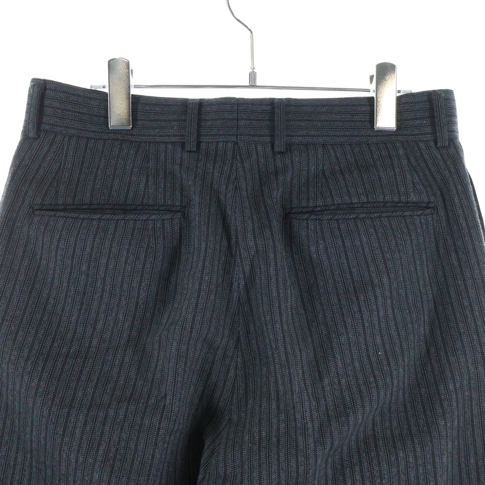 NEAT(ニート) ストライプ ウール混 テーパードスラックスパンツ グレー