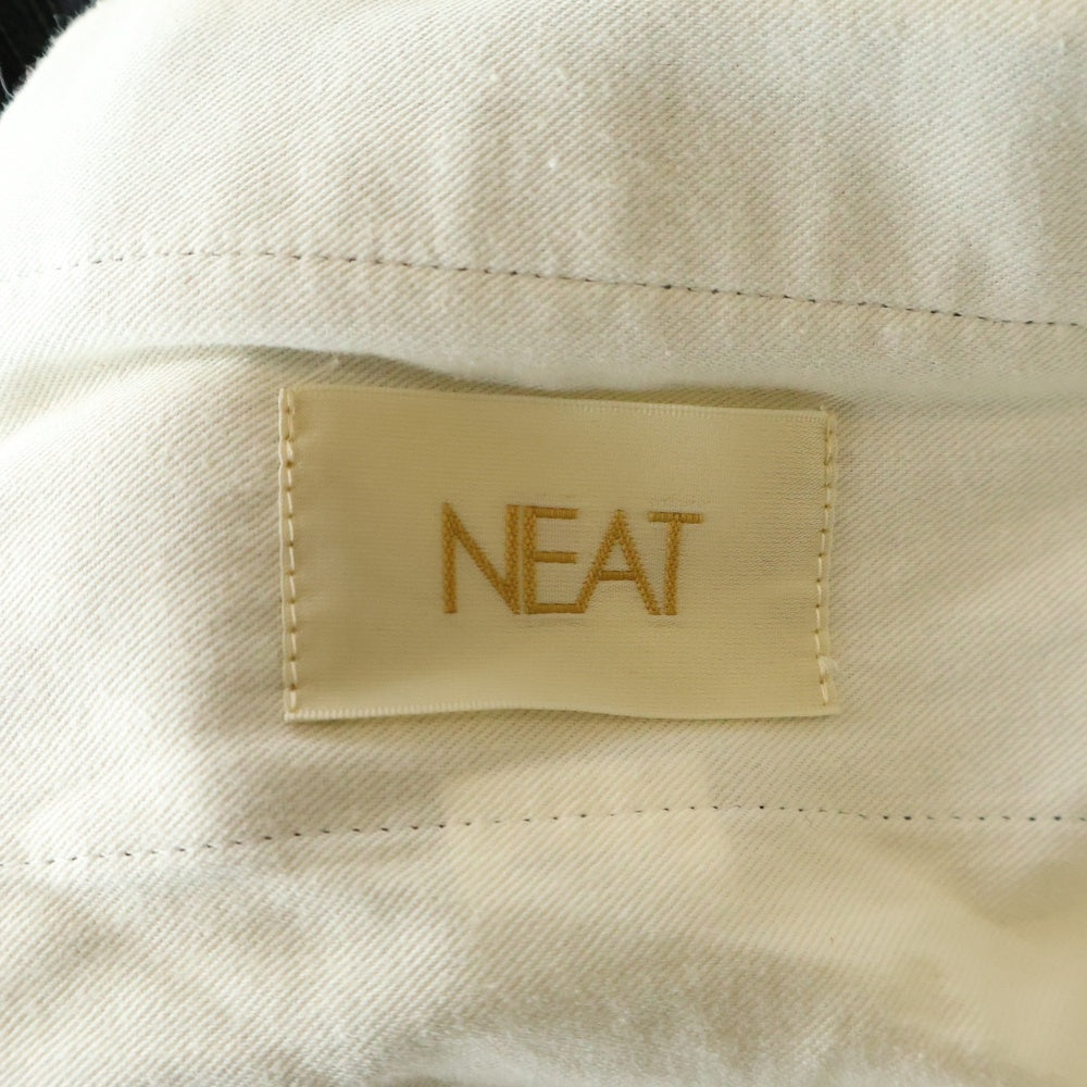 NEAT(ニート) ストライプ ウール混 テーパードスラックスパンツ グレー