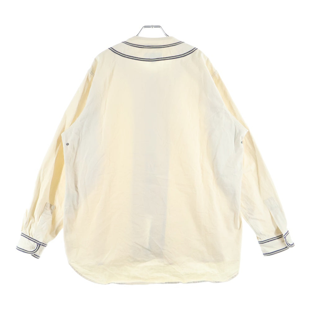 NIGEL CABOURN(ナイジェルケーボン) コットン ジップアップ ノーカラージャケット アイボリー 8047-00-10002