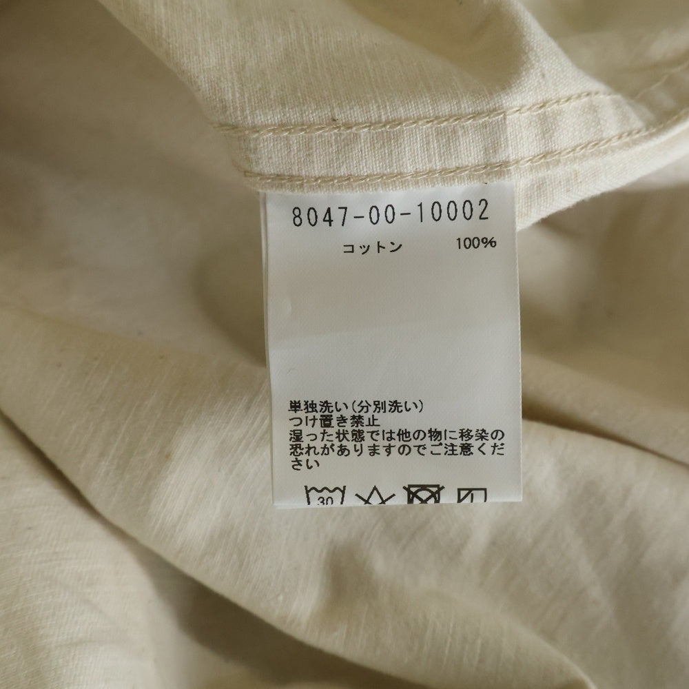 NIGEL CABOURN(ナイジェルケーボン) コットン ジップアップ ノーカラージャケット アイボリー 8047-00-10002