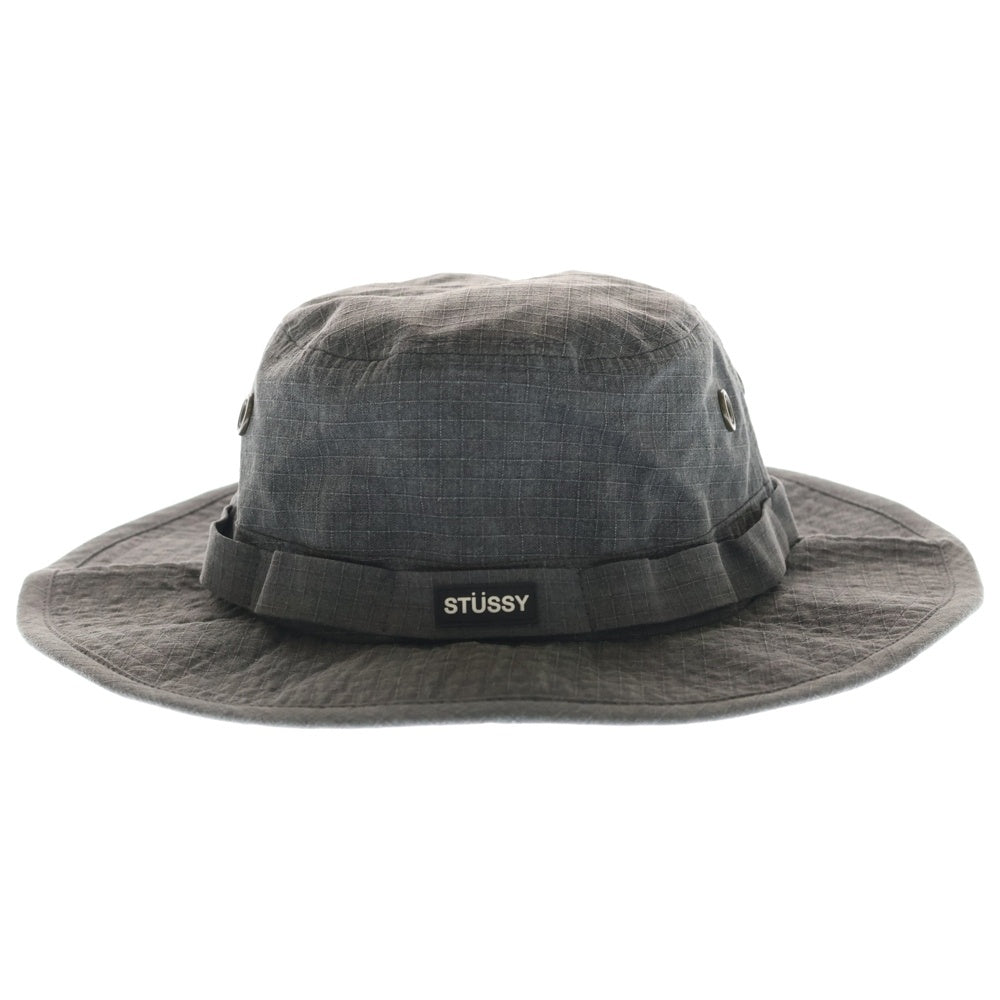 STUSSY(ステューシー) ミニボックスロゴ バケットハット 帽子 グレー