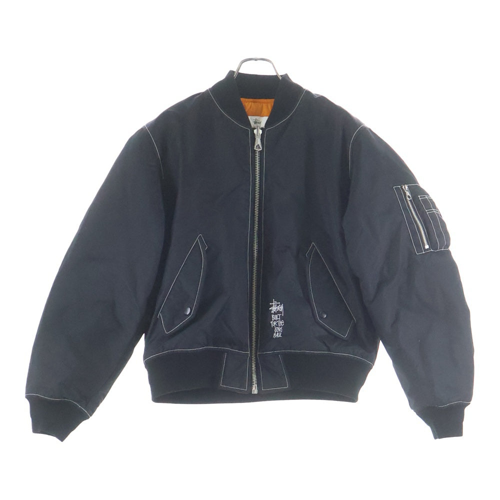 STUSSY(ステューシー) 24SS BUILT REVERSIBLE BOMBER JACKET ロゴ刺繍 リバーシブル ボンバージャケット ブラック/オレンジ #115743