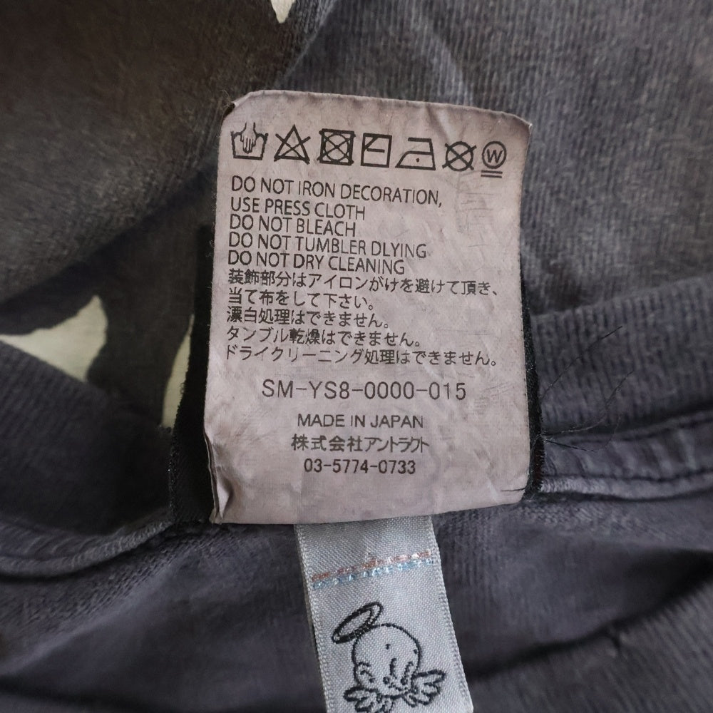 SAINT MICHAEL(セントマイケル) 24SS L/S TEE プリント クルーネック長袖Tシャツ カットソー ブラック SM-YS8-0000-015