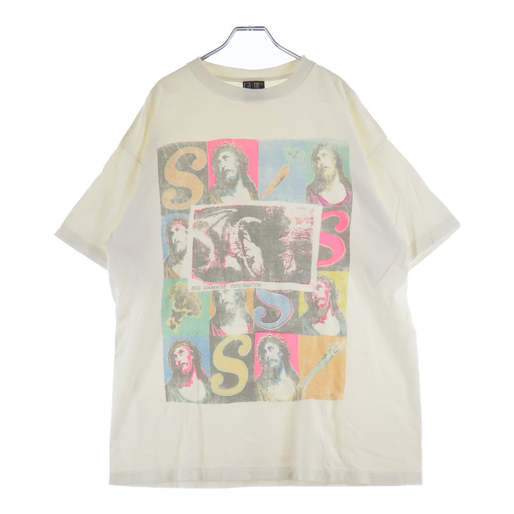 SAINT MICHAEL(セントマイケル) 24SS SW SS TEE VEGES ショーンウェザースプーン ベガス クルーネック半袖Tシャツ カットソー ホワイト SM-YS8-0000-C15