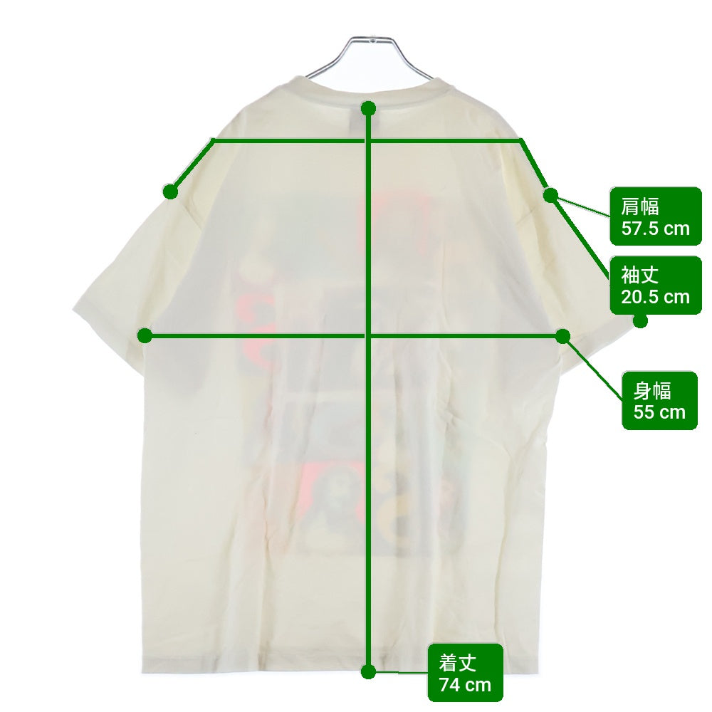 SAINT MICHAEL(セントマイケル) 24SS SW SS TEE VEGES ショーンウェザースプーン ベガス クルーネック半袖Tシャツ カットソー ホワイト SM-YS8-0000-C15