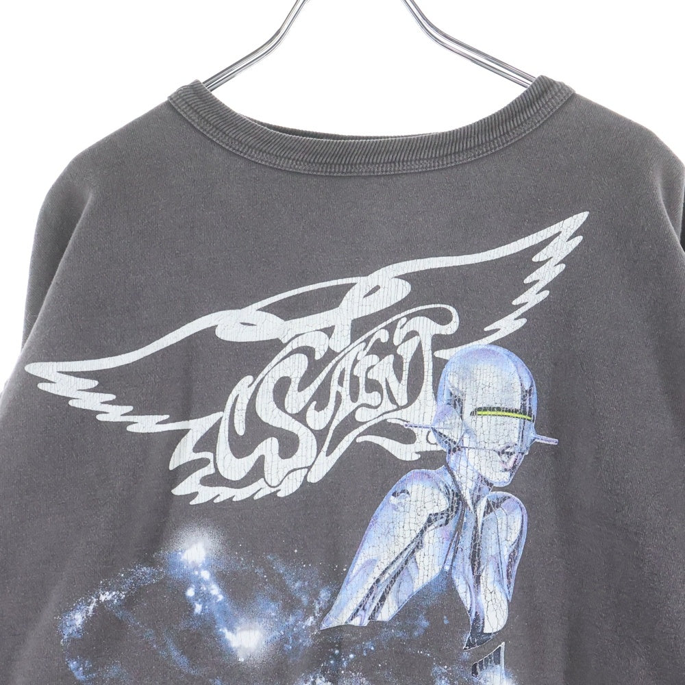 SAINT MICHAEL(セントマイケル) 22SS SORAYAMA SWEAT SHIRT 空山基 クルーネックスウェットシャツ トレーナー ブラック SM-S22-0000-074