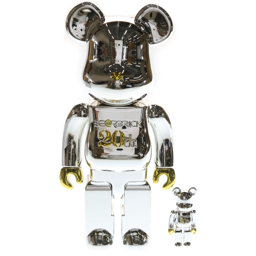 MEDICOM TOY(メディコムトイ) BE@RBRICK 20th Anniversary Model 100% & 400% ベアブリック アニバーサリーモデル フィギュア シルバー
