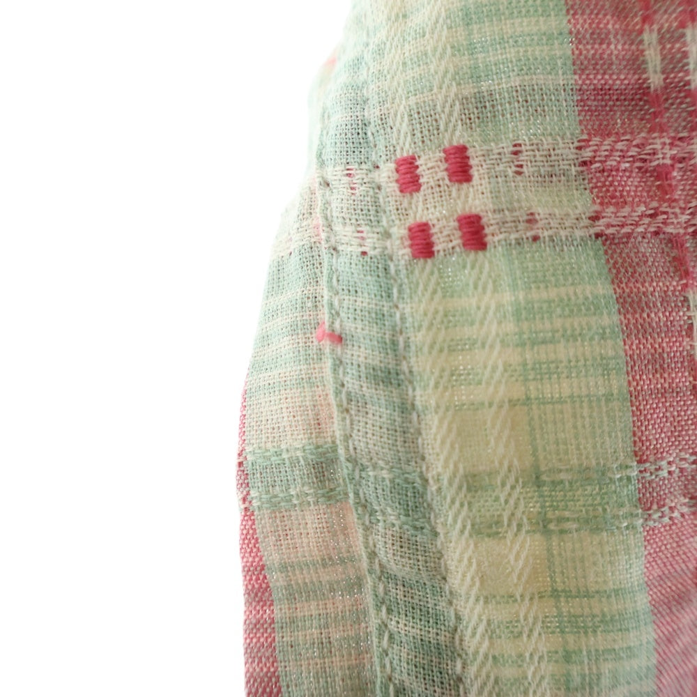 RRL(ダブルアールエル) ダブルフラップポケット チェック柄 長袖ウエスタンシャツ ピンク