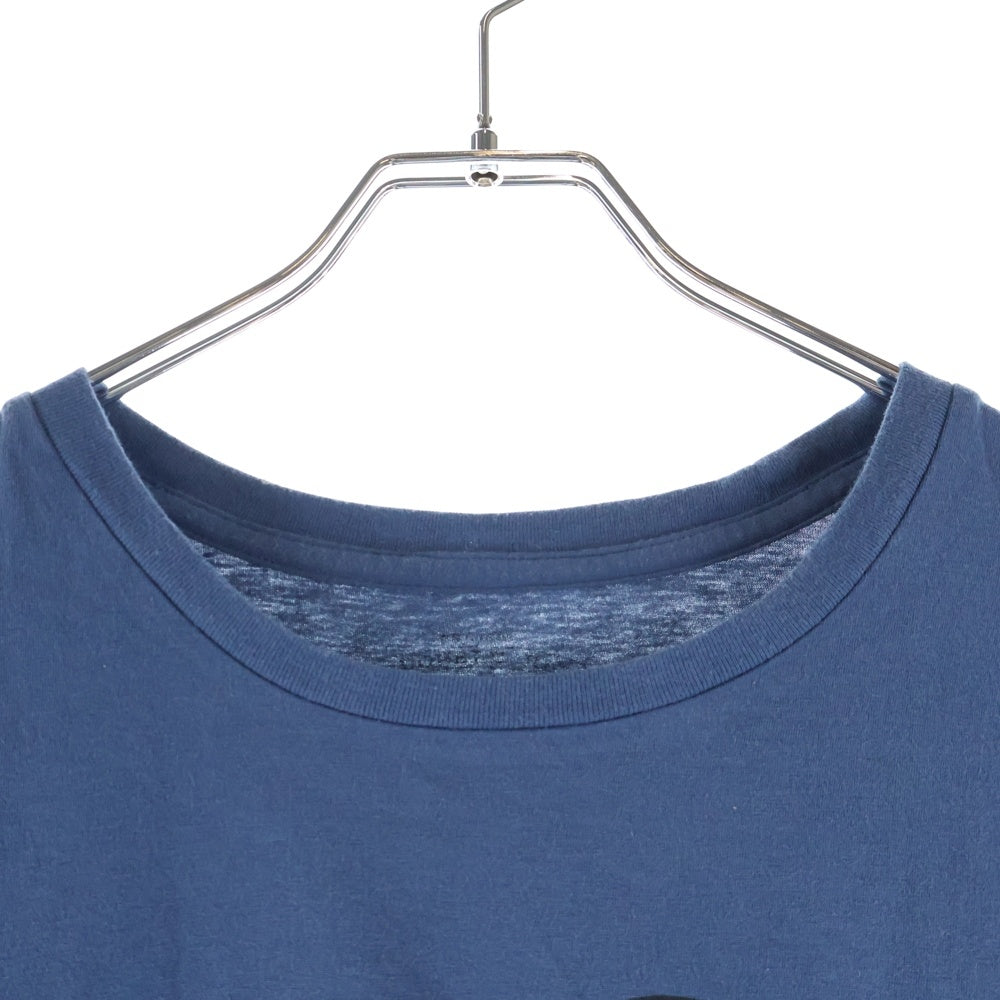 RRL(ダブルアールエル) フロントロゴデザイン クルーネック カットソー 半袖Tシャツ ブルー MNRRTSHM1N10026