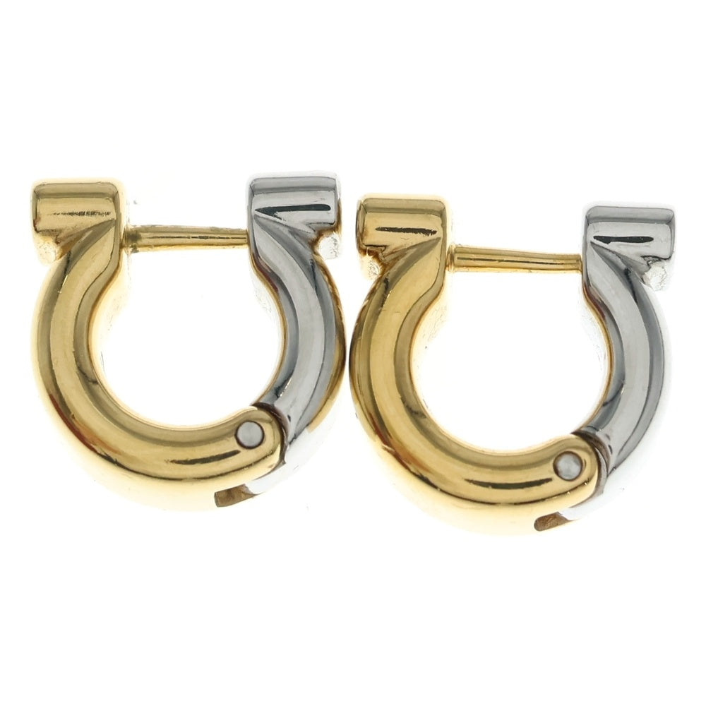 Salvatore Ferragamo(サルヴァトーレ フェラガモ) EAR GANFUT P ガンチーニ バイカラー 真鍮ピアス レディース ゴールド/シルバー 76 0583/001
