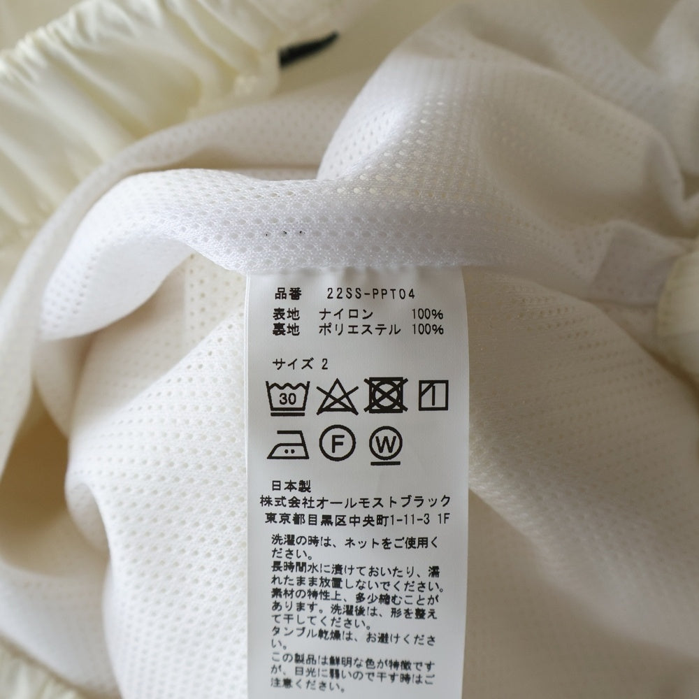 Product Twelve(プロダクトトゥエルブ) 22SS NYLON ZIP PANTS ジップスリット ナイロン ジップフライ マルチポケット カーゴパンツ ホワイト 22SS-PPT04