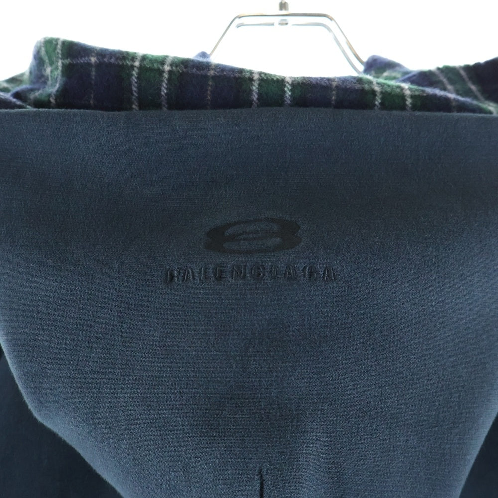BALENCIAGA(バレンシアガ) SCARF ZIP-UP HOODIE ダブルポケット スカーフジップアップフーディー ネイビー 794747 TQVM2 4021