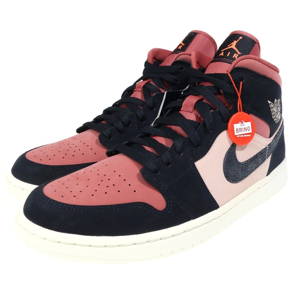 NIKE(ナイキ) WMNS AIR JORDAN 1 MID PARTICLE BEIGE/BLACK-CANYON RUST-SAIL ウィメンズ エアジョーダン1 レザーミッドカットスニーカー US12/29cm BQ6472-202 レディース