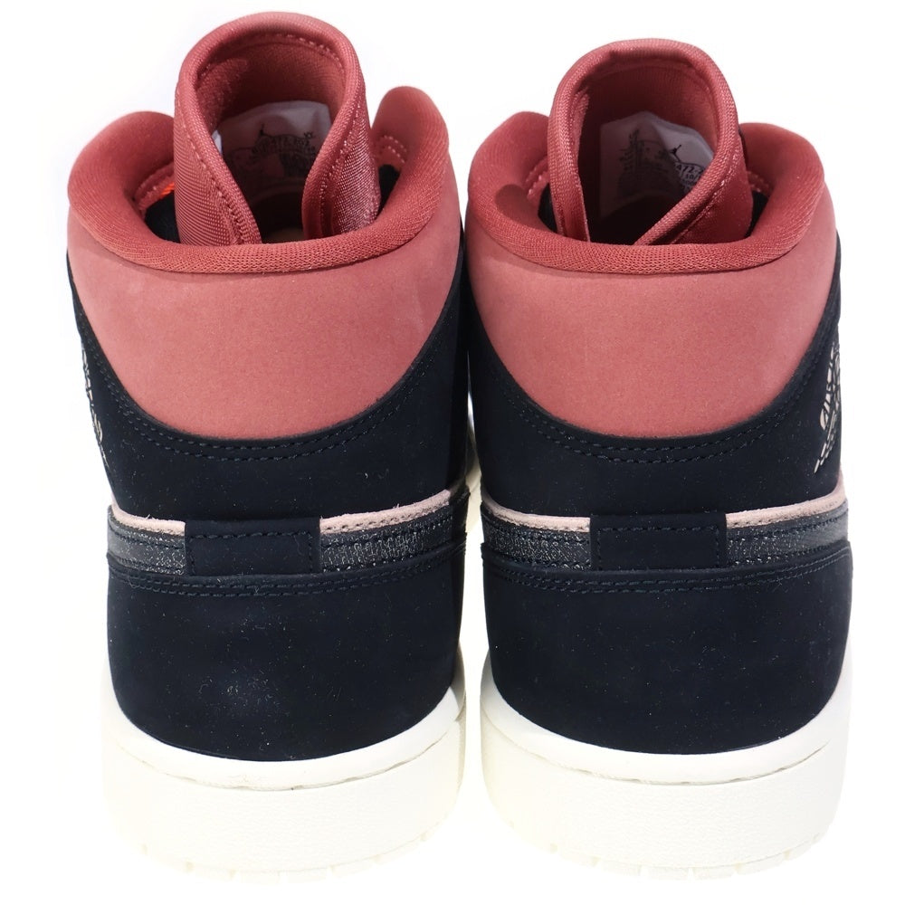 NIKE(ナイキ) WMNS AIR JORDAN 1 MID PARTICLE BEIGE/BLACK-CANYON RUST-SAIL ウィメンズ エアジョーダン1 レザーミッドカットスニーカー US12/29cm BQ6472-202 レディース