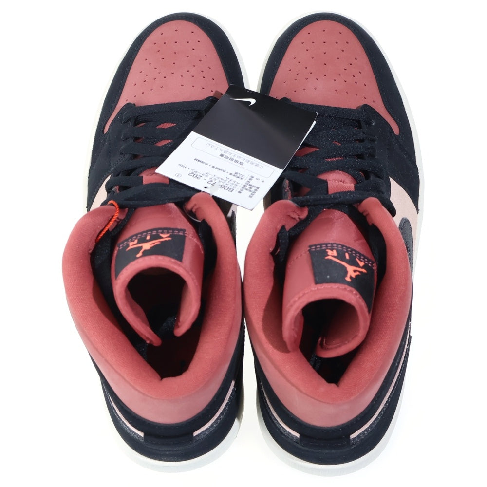 NIKE(ナイキ) WMNS AIR JORDAN 1 MID PARTICLE BEIGE/BLACK-CANYON RUST-SAIL ウィメンズ エアジョーダン1 レザーミッドカットスニーカー US12/29cm BQ6472-202 レディース