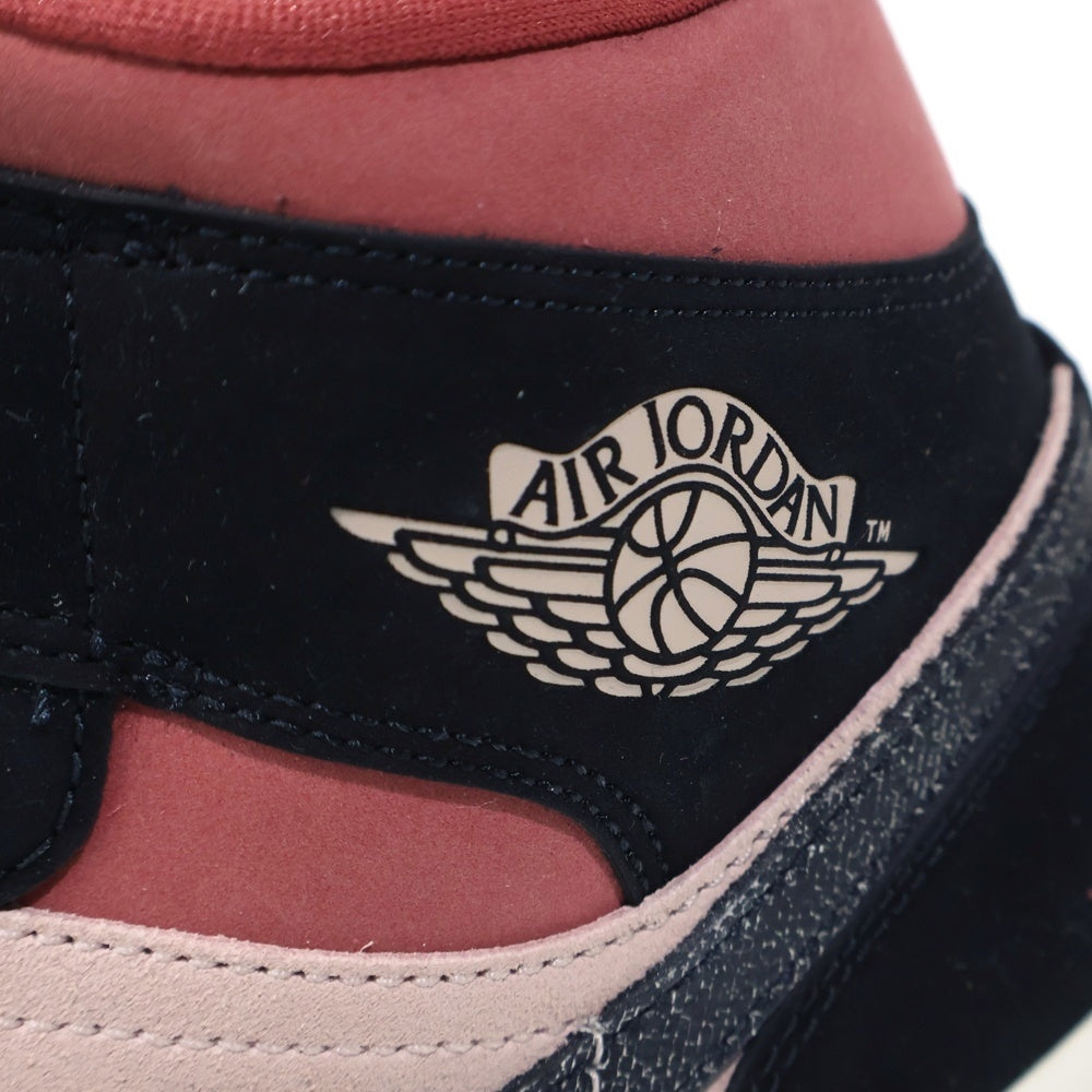 NIKE(ナイキ) WMNS AIR JORDAN 1 MID PARTICLE BEIGE/BLACK-CANYON RUST-SAIL ウィメンズ エアジョーダン1 レザーミッドカットスニーカー US12/29cm BQ6472-202 レディース